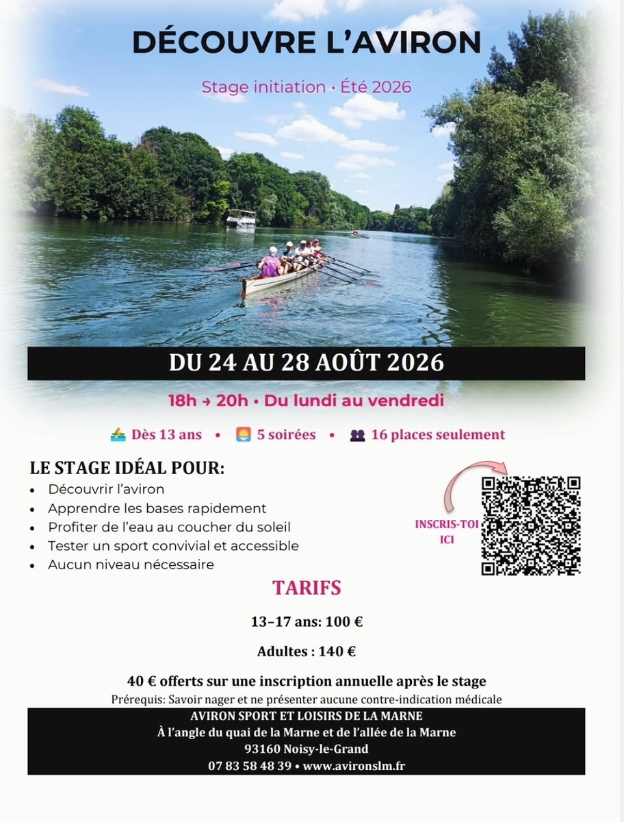 Stage découverte de l'aviron